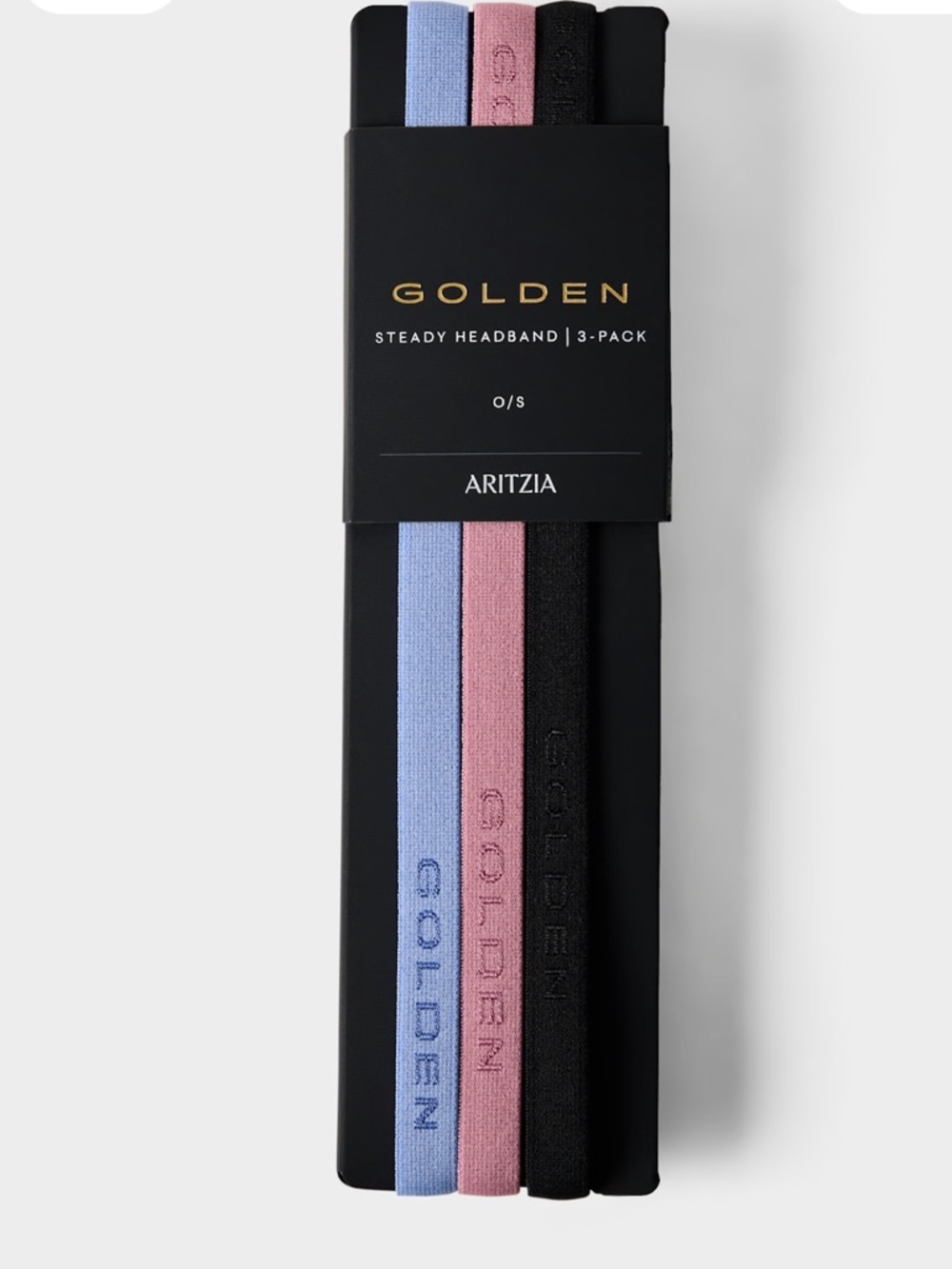 Aritzia Golden Steady Headband 3-Pack - Blue, Pink, Black